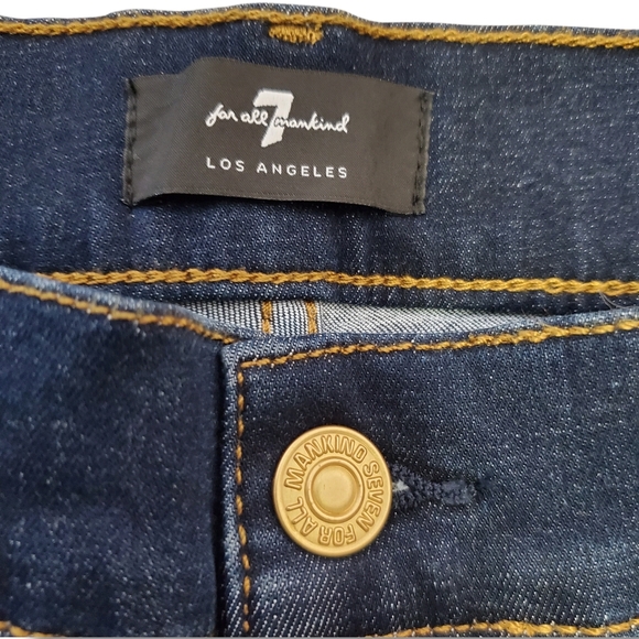 7 For All Mankind Highwaist Indigo Ali Slim Illusion Bootcut Flare Jeans Size 32 - Picture 9 of 11